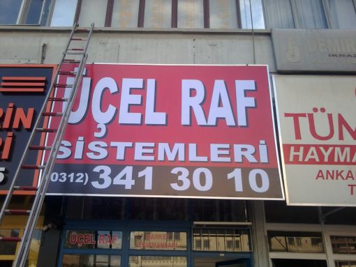  üçel raf ışıksız germe tabela