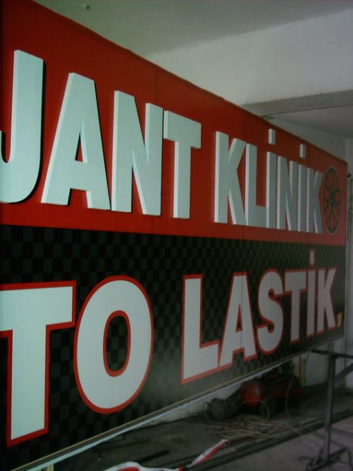  jant klinik kabartma köpük harf ışıksız tabela uygulaması